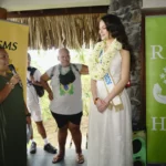 Mareva Hourtal (présidente de l'association Rima here) et Hinaupoko Devez (Miss France 2026)